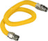 Gas Connector 24 inch Yellow Coated Stainless Steel, 5/8" OD Flexible Gas Hose Connector for Gas Range, Furnace, Stove with 1/2” FIP x 1/2” MIP St...