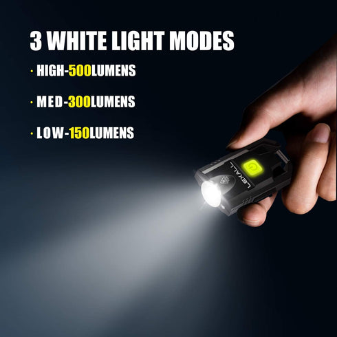 LED Small Flashlight, 500Lumens Bright Mini Keychain Light, Portable USB Rechargeable Pocket Lights with 3 Modes Compact Baseball Cap Lights Indoo...