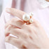 Caiyao 3 Pearls Promise Ring for Women Girls Statement Expandable Adjustable Big Imitation Pearl Ball Open Band Wrap Rings Comfort Fit Engagement ...