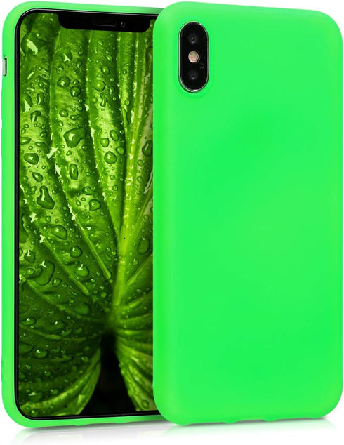 kwmobile Case Compatible with Apple iPhone X Case - Soft Slim Protective TPU Silicone Cover - Neon Green...