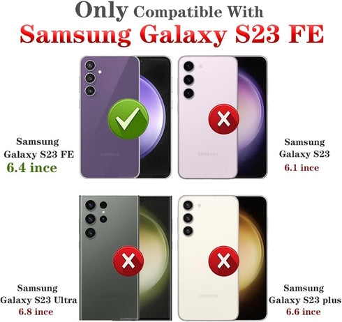Yiakeng for Samsung Galaxy S23 FE Case: Galaxy S23 FE Case with HD Screen Protector - Military Grade Protective Cases with Ring for Samsung S23 FE...
