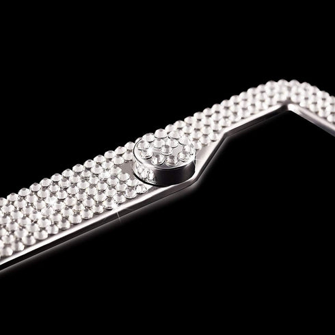 White Rhinestone Bling License Plate Frame for Women, Metal Rust-Proof Car Plate Frame Cute Bling Car Accessories for Women Girls (1)...