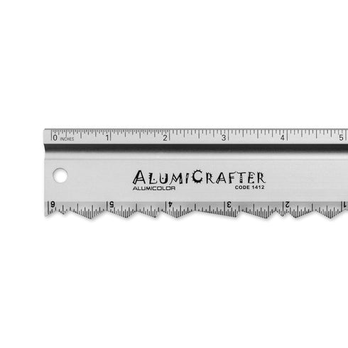 Alumicolor AlumiCrafter Straight Edge Metal Ruler with Unique Deckle Edge, Silver, 12 Inch...