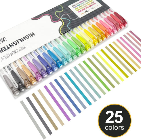 25 Pack Pastel Highlighter Set, Dual Tip Highlighter Markers Pens, No Bleed Bible Highlighter Pastel For Journal Planner Office School Supplies...