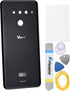 New Aurora Black Acrylic Glass Back Panel Cover Replacement for LG V50 ThinQ 5G LM-V500 with Camera's Glass Lens and Frame with Pre Cut Adhesive a...
