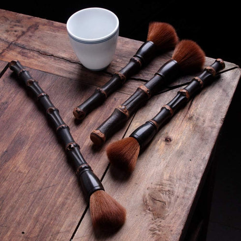 Bamboo Teapot Brush Chinese Kungfu Tea Brush Long Handle Cleaning Brush for Teapot Tea Ceremony Accessories...