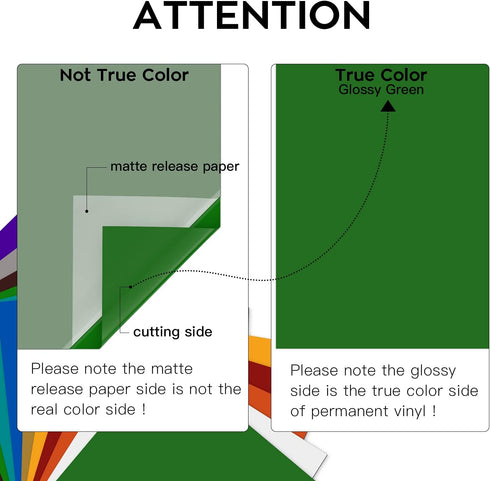 HTVRONT Green Permanent Vinyl - 12 Pack Vinyl for Cutting Machine - 10 Sheets 12" x 12"& 2 Transfer Tape Sheets for Party Decoration, Sticker, Cra...