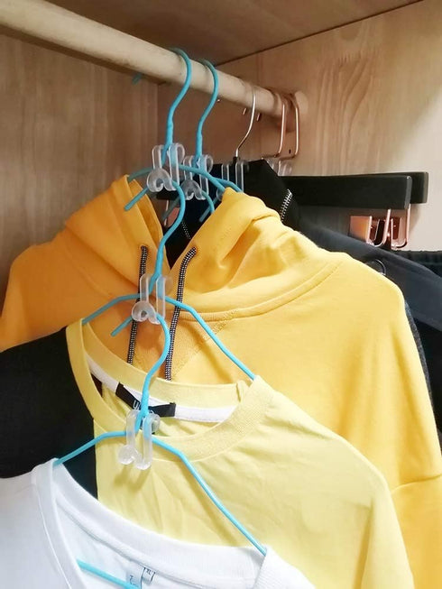 60 Pcs Clothes Hanger Connector Hooks, Mini Cascading Hanger Hooks for Velvet Huggable Hangers, Wooden Hangers, Heavy Duty Space Saving for Closet...