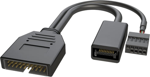LINKUP - Internal 3.1 10G Gen 2 20-Pin A-Key Male Housed Connector w/USB 2.0 Header to USB 3.0 20-Pin Male Header Extension Cable 10cm...