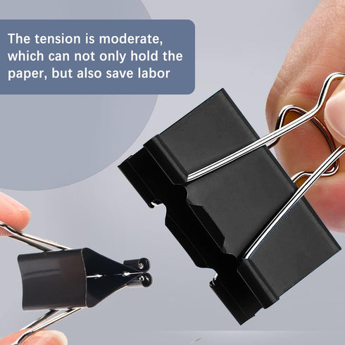 Medium Binder Clips, 30 Pcs Large, Black, 1.25 Inch Paper Binder Clips Clamps,Paperclips Metal Fold Black Binder Clips with Boxes, Binder Clips 32...