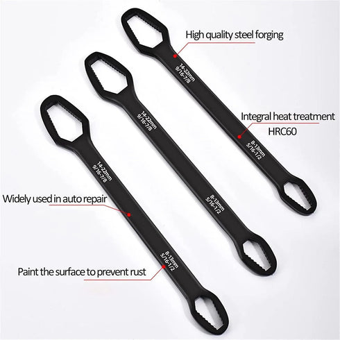 Double-Ended Adjustable Wrench - 5/16-7/8 Inch Multifunctional Universal Self-Tightening Wrench - Perfect for Home Improvement, Plumbing, Mechanic...