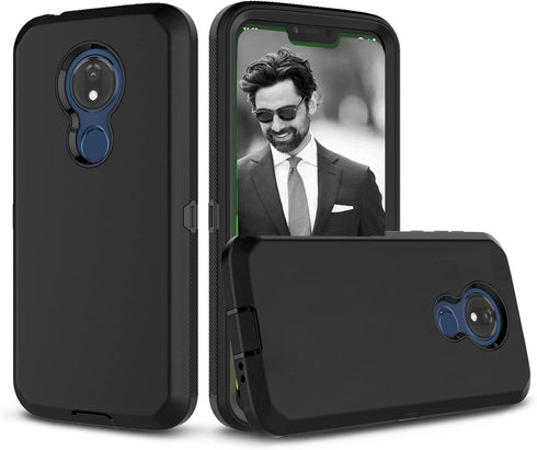 for Moto G7 Power/Moto G7 Supra/G7 Optimo Maxx Case,Shockproof Armor Drop Protection Heavy Duty Rugged Bumper Hard Plastic & Shock Absorption Rubb...