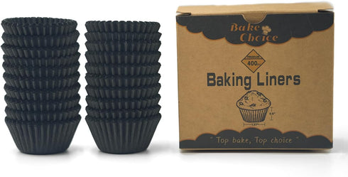 400pcs Black Mini cupcake liners for baking, mini muffin liners for Mini Cupcake Pans,food grade,non stick,greaseproof for martin luther king jr d...