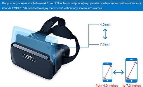 VR Headsets for Phone Cell Phone Virtual Reality headsets 3D Glasses Helmets VR Goggles for TV Movies Video Games Compatible to iOS Android Suppor...