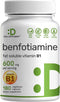 Benfotiamine 600mg Per Serving, 180 Veggie Capsules (300mg Per Cap) – Fat Soluble Vitamin B1 Thiamine Supplement – 3rd Party Tested, Vegan, Non-GM...