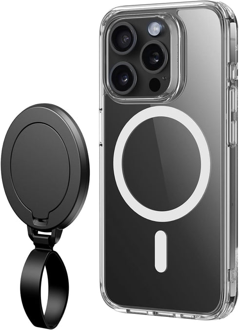 Magnetic Phone Ring Holder Compatible with MagSafe, Double-Sided Magnetic Cell Phone Grip Stand Finger Ring Kickstand for iPhone 15/14/13/12 Pro M...