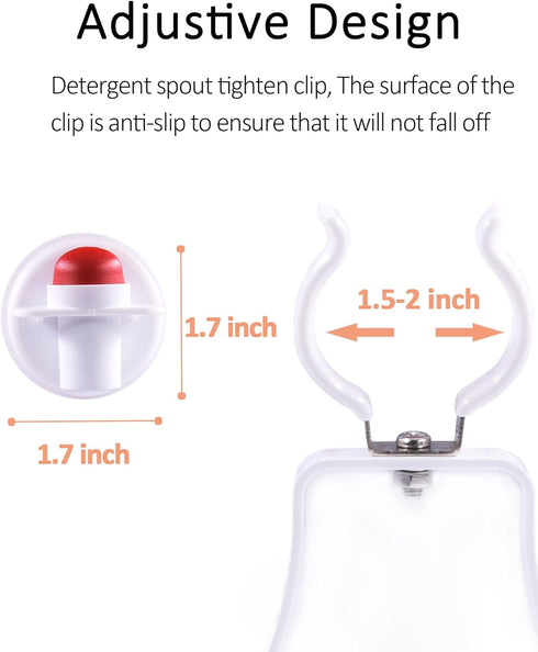 Laundry Detergent Cup Holder, Laundry Fabric Softener Cup Holder Drip Tray Catcher, Adjustable Holder Fits Most Economic Sized Bottles, No More Me...