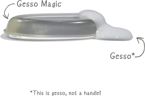 Gesso Magic 2-Pak - Canvas Primer Silicone Brush Art Supplies for Use with Any Paint, Sculpting, Pottery & More (Original)...