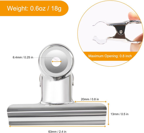 Coideal Large Bulldog Binder Paper Clips, 12 Pack Big Metal Bull Clips Silver Hinge Clip Clamps for Files Crafts, Food Bags, Drawing, Photo at Kit...