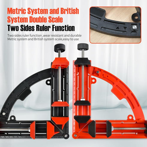 Multi Angle Degree Corner Clamps, Adjustable 30-90 Degrees Sawing Mitre Right Angles Measuring Cutting Tool for Woodworking Photo Frame (New-black...