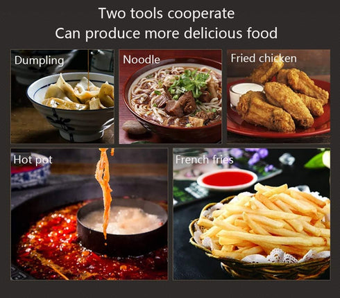 TSongHo Fat Skimmer Spoon Hot Pot Fine Mesh Food Strainer Spider Strainer for Grease Gravy Kitchen Cooking, Stainless Steel...