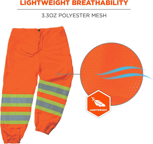 Ergodyne unisex adult Two-tone Class E Two Tone Pants, Orange, Small-Medium US...