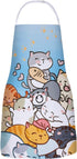 RosieLily Cat Apron for Women Cute Apron Anime Apron Funny Apron Kitchen Apron for Cooking Baking Gardening Grilling BBQ Kawaii Apron for Teens Bl...
