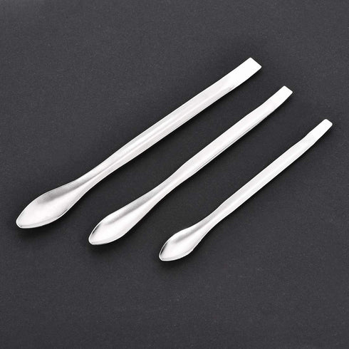 uxcell Micro Scoop Stainless Steel Reagent Sampling Lab Spoon Spatulas for Laboratory 3in1 9Pcs...