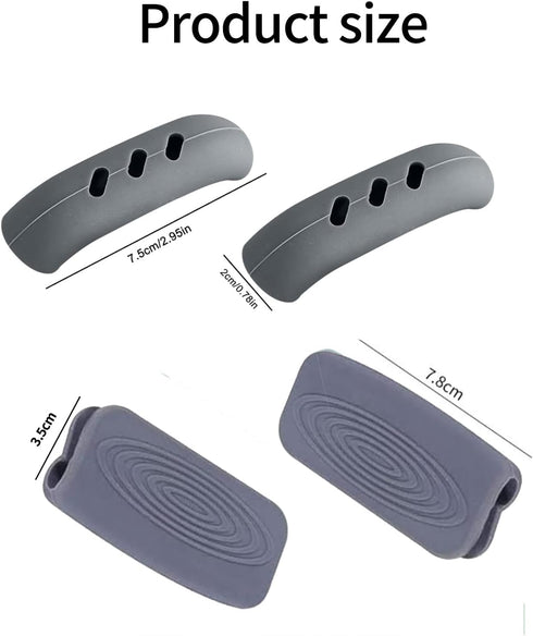 4 Pairs Silicone Pot Handle Covers Heat Resistant Silicone Pot Handle Covers Universal Fit for Pots Pans and Skillets Non-Slip Grip Protects Hands...