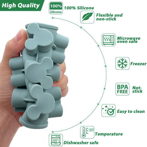 2 Pack Mouse Molds Silicone, 15 Cavity Cartoon Mouse Gummy Molds, Mouse Head Chocolate Molds Silicone Tray DIY Baking Tool for Chocolate Candy Mou...