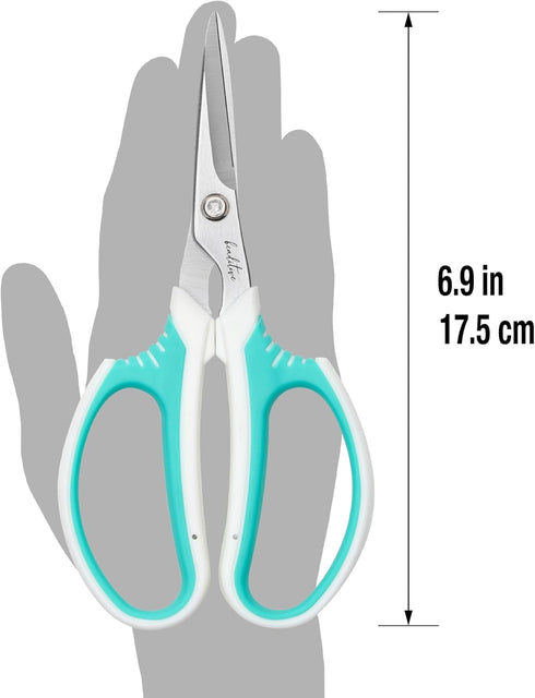 Beaditive Multipurpose Craft Scissors - High-Leverage with Sharp Carbon Steel Blades - Ergonomic Sewing Scissors for Heavy Duty Projects - Office,...