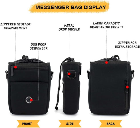 COOWONE Dog Treat Pouch,Drawstring Dog Training Pouch Bag with Shoulder Strap Phone Pocket Poop Bag Dispenser | Pet Treat Training Bag for Treats,...