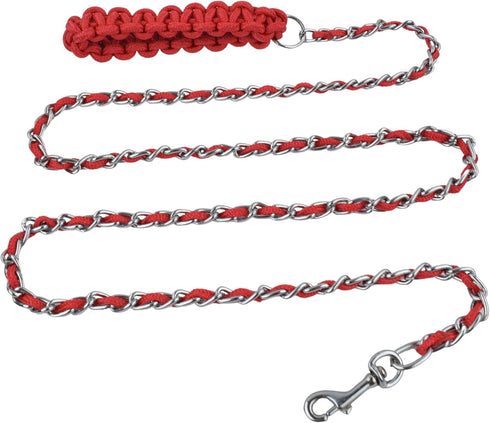 Chain Dog Leash Chew Proof Dog Leash for Medium Large Dogs, 5.5 FT Heavy Duty Metal Leashes with Anti Bite Rope Handle for Training Walking Dogs (...