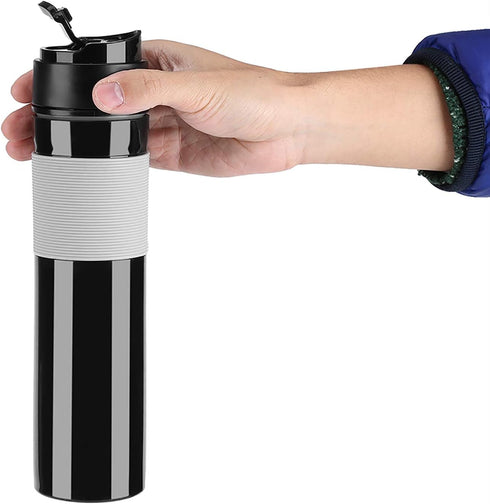 Fdit Portable Mini Espresso Maker Hand Held Pressure Caffe Espresso Machine Compact Manual Coffee Maker for Home Office Travel Outdoor(Black)...