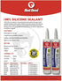 Red Devil 081650 100% Silicone Architectural Grade RTV Sealant, A Water-Resistant Adhesive for Interior and Exterior Use, 2.8 oz. Tube, Gray, 1-Pa...
