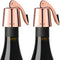 OWO Stainless Steel Wine Bottle Stopper, Reusable Wine Saver with Silicone Seal, Decorative Bottle Sealer, Keeps Fresh (Rosegold, 2 Pack)...