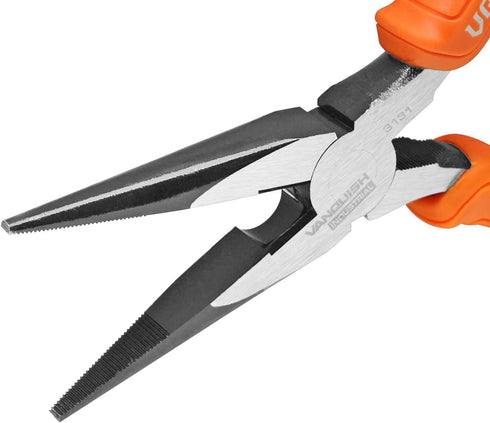 VANQUISH 8 Inch Long Needle Nose Pliers Industrial Grade Wire Cutters with Comfort Grip Handle (3131)...