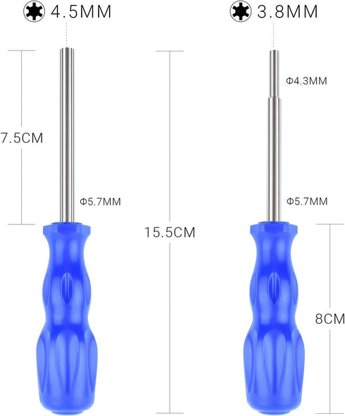 Gamebit Screwdriver Set, Security Screwdriver Bit Set 3.8mm and 4.5mm Security Screwdriver Perfect fit for Virtual Boy, Opening Nintendo, Sega Con...