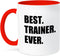 3dRose 11oz Coffee Mug Two Tone Red, Best Trainer Ever Fun Gift For Training Job Appreciation Black Text for Mentors, Best Trainer Gifts, Apprecia...