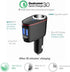 100W Cigarette Lighter Socket Splitter, Car Charger Adapter, Dual USB Quick Charge 3.0 3A and 2.4A USB, Voltage Display Compitable for iPhone,iPad...