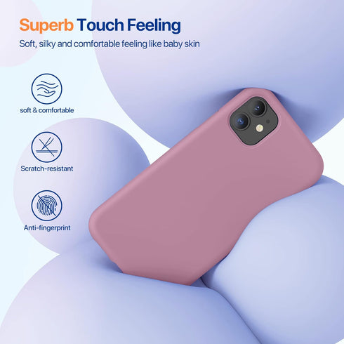 Miracase Compatible with iPhone 11 Phone Case, with Screen Protector, Liquid Silicone Gel Rubber Full Body Drop Protection Shockproof Cover Phone ...