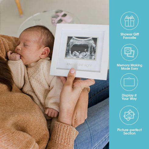 Pearhead Love at First Sight Sonogram Picture Frame, Gender Neutral Ultrasound Keepsake, Ideal Pregnancy Gift, Baby Shower and Nursery Decor, 4”x3...