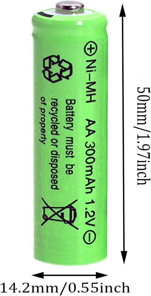 12 Packs 1.2V AA 300mAh Ni-MH Rechargeable Batteries for Solar Lights (AA Size)...
