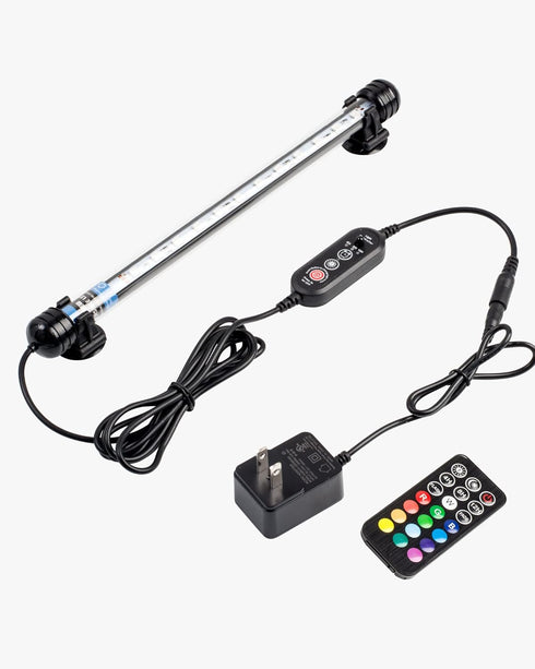 NICREW Submersible RGB Aquarium Light, Underwater Fish Tank Light with Timer, Multicolor LED Light with Remote Controller, 11 Inches...
