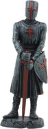 Ebros Holy Roman Empire Templar Crusader Knight with Sword and Shield Statue 6" Tall Suit of Armor Swordsman Standing On Guard Medieval Age of Kin...