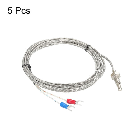 MECCANIXITY 5pcs K Type Thermocouple Temperature Sensor M6 Screw Temperature Probes 6.6ft 0 to 800°C(32 to 1472°F)...