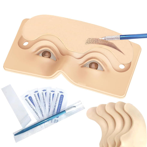 Replaceable Eyebrow Tattoo Practice Face. Permanent Eyebrow Tattoo Makeup Silicone Fake Dkin. Micro Dpray Plastic Eyebrow Fake Skin On Eyebrows. E...