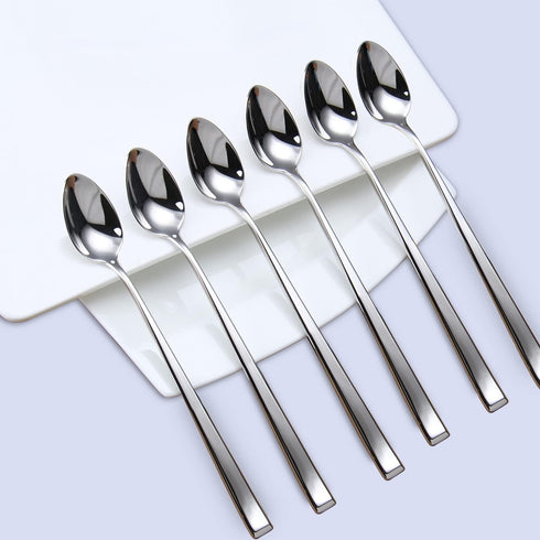 Iced Tea Spoons, Mixing Spoons,18/10 Stainless Steel Stirring Spoon, set of 6 Pieces-7.9 Inch...