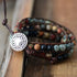 ZOSOJONA Starto Natural Stone Bracelet Jasper 3 Row Beads Wrap Wrist Statement Boho Bracelet For Women...