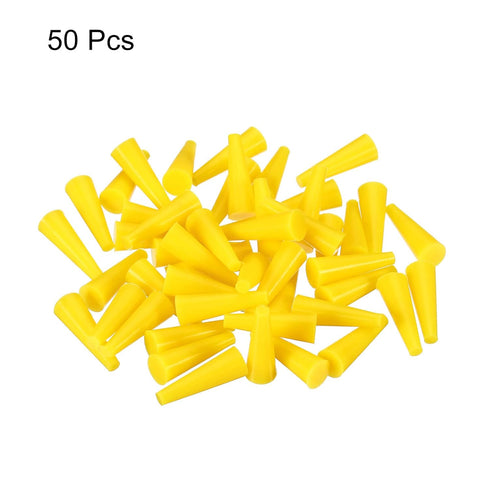 MECCANIXITY Silicone Rubber Tapered Plug 3mm to 7mm Solid Yellow for Powder Coating, Painting, Anodizing, Plating, Sandblasting, Laboratory Use 50...